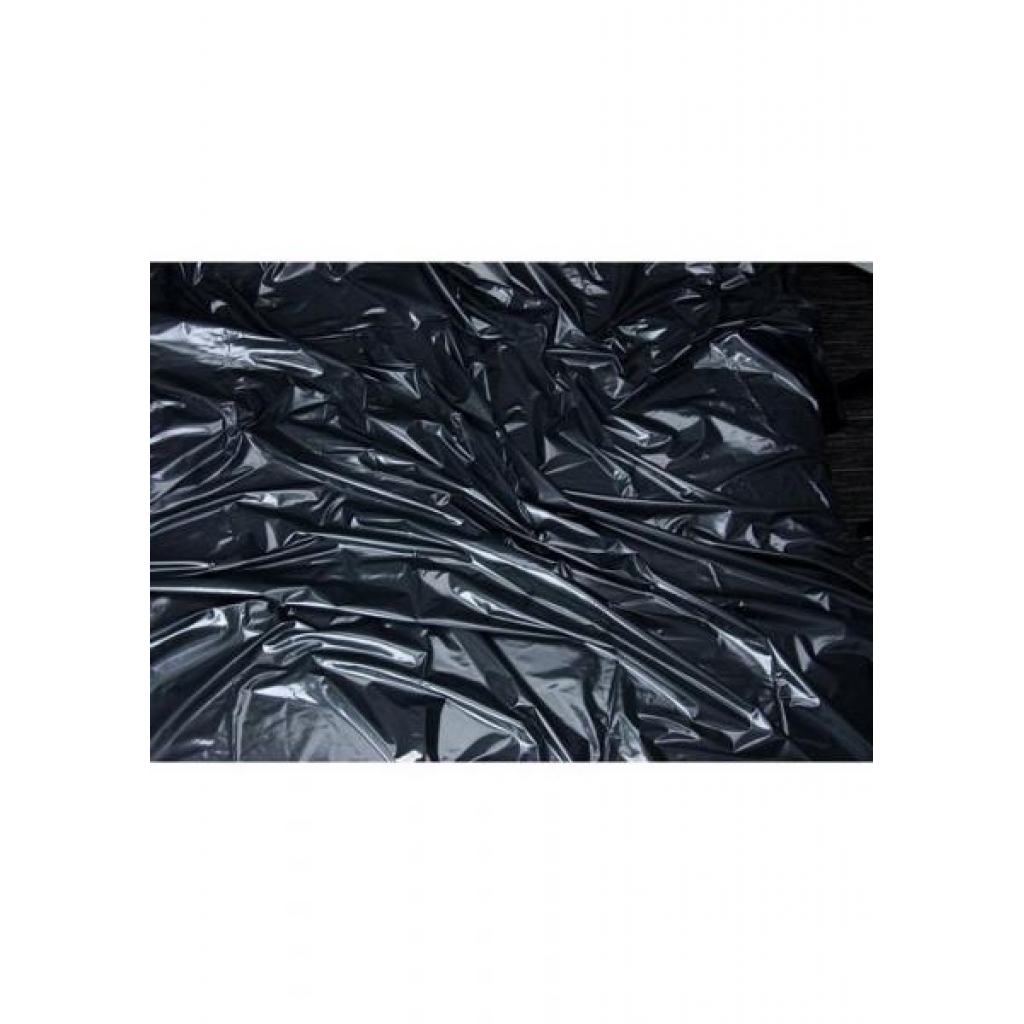 Lux Fetish Vinyl Bed Sheet California King Flat Black - Electric Eel