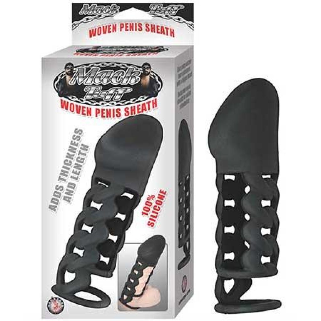 Mack Tuff Silicone Woven Penis Sheath 6in Black - Nasstoys