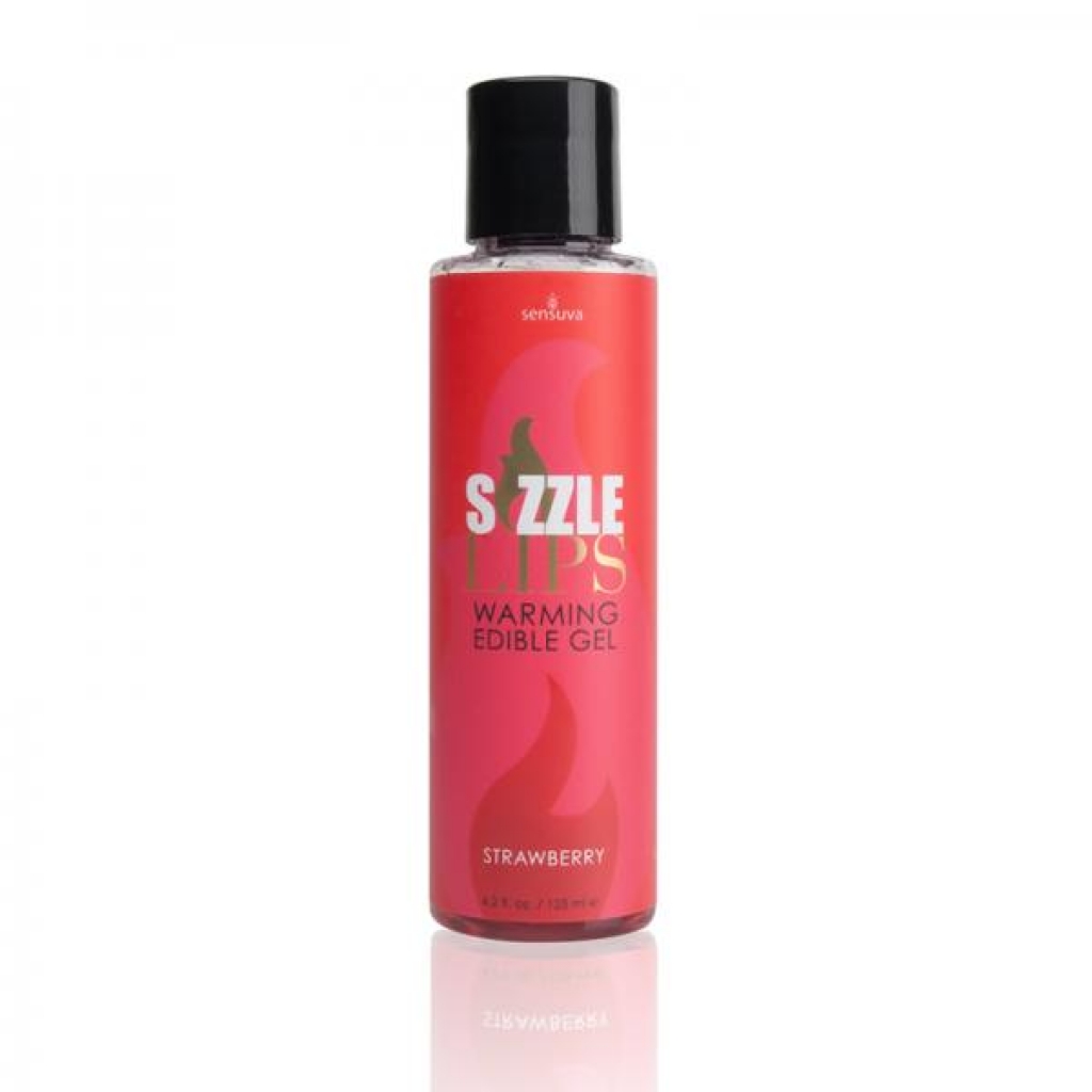 Sizzle Lips Edible Warming Gel Strawberry 4.2oz - Sensuva