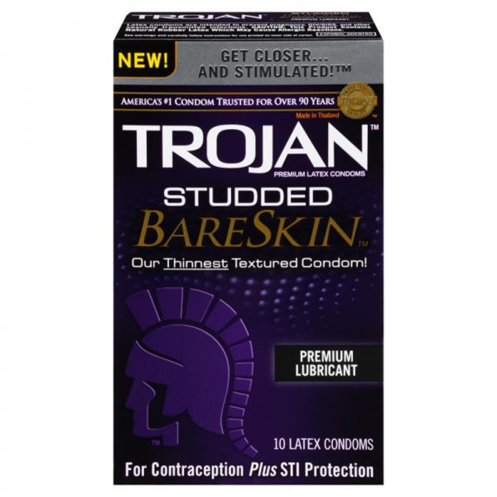 Trojan Studded Bareskin Condoms 10 Package - Paradise Marketing