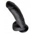 King Cock 9 inches Cock & Balls - Black