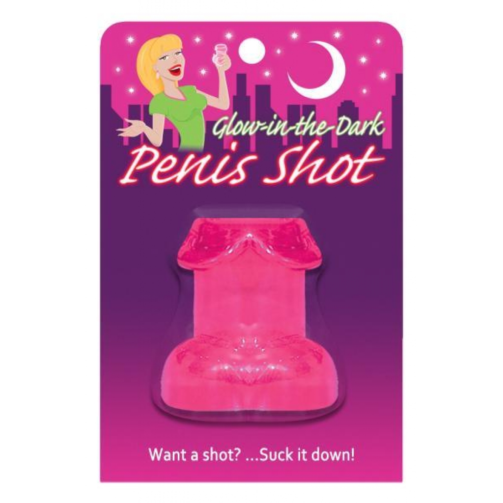 Glow In The Dark Penis Shot Glass Pink - Kheper Games