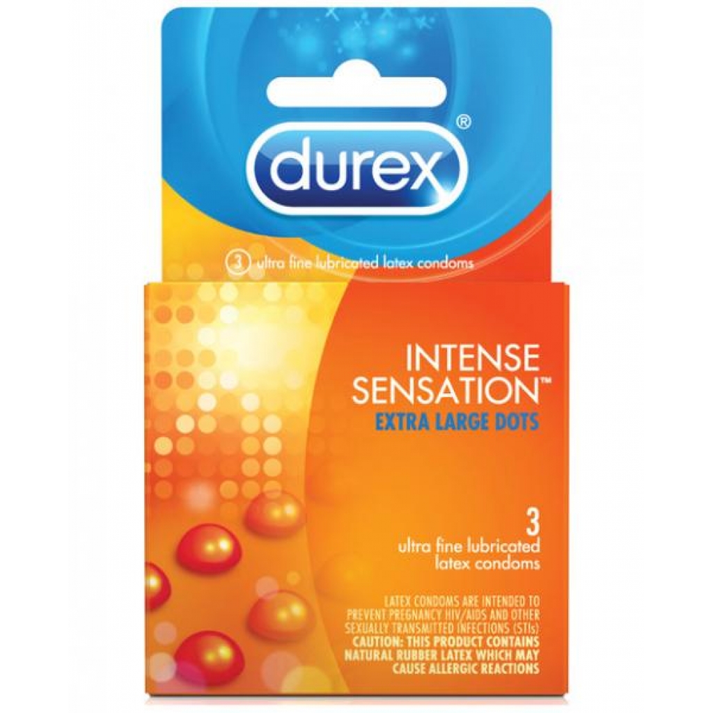 Durex Intense Sensation Extra Large Condoms Dots 3 Pack - Paradise Marketing