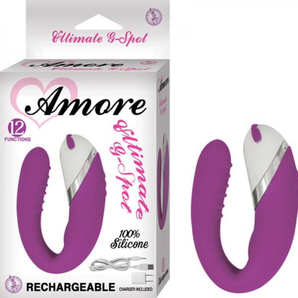 Amore Ultimate G Spot 12 Function Purple Vibrator - Nasstoys