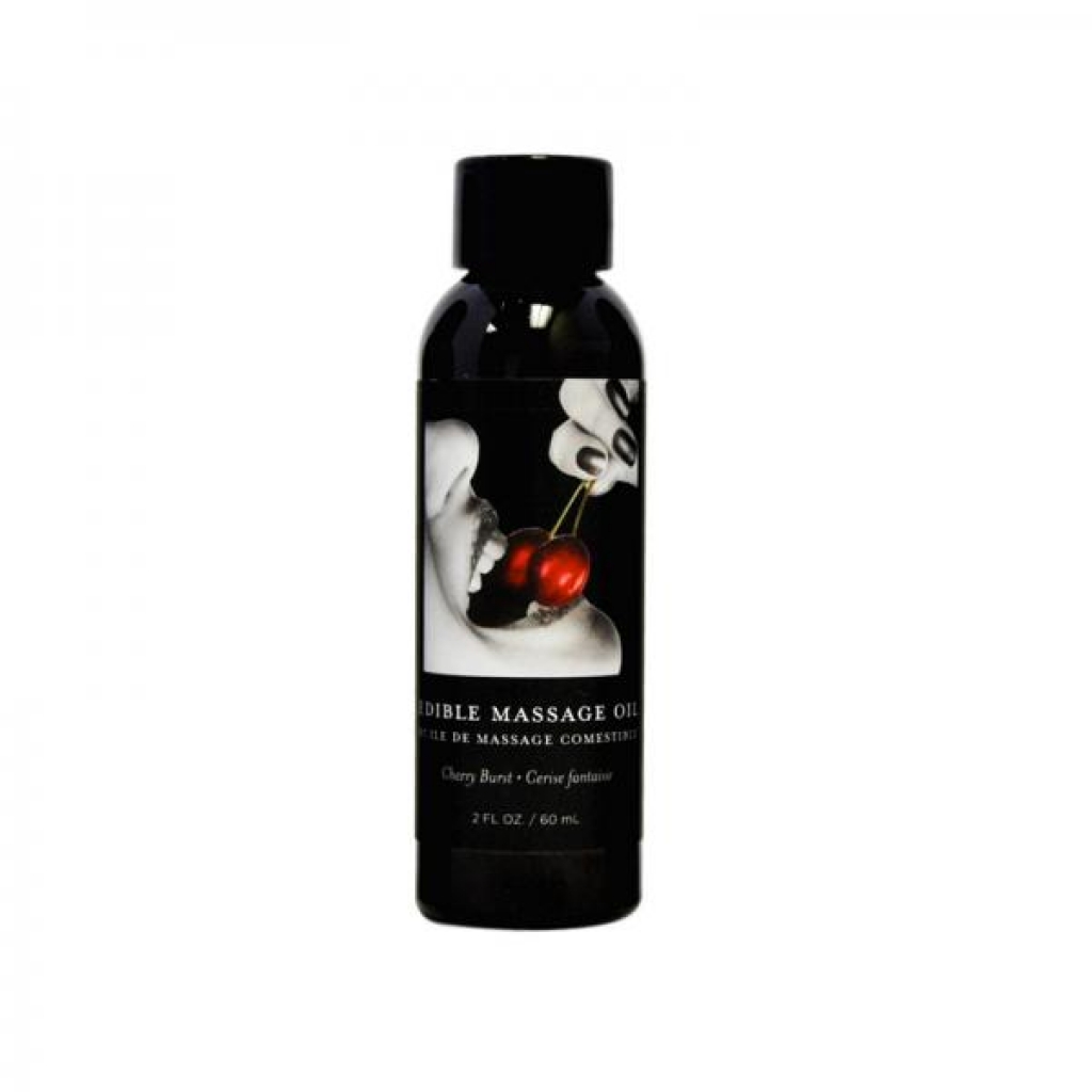 Earthly Body Cherry Edible Massage Oil - 2 oz