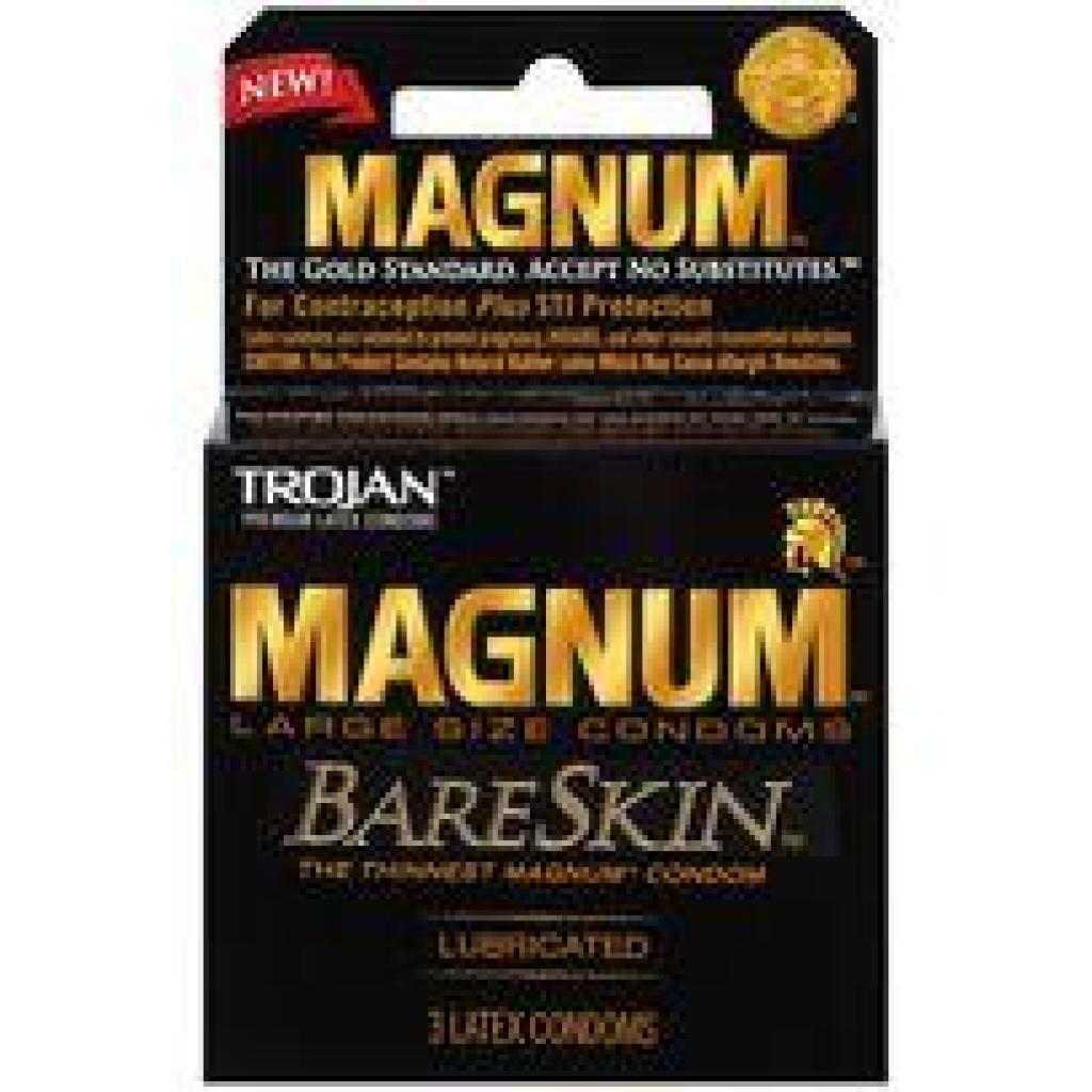 Trojan Magnum Bareskin 3 Pack Large Size Condoms - Paradise Marketing