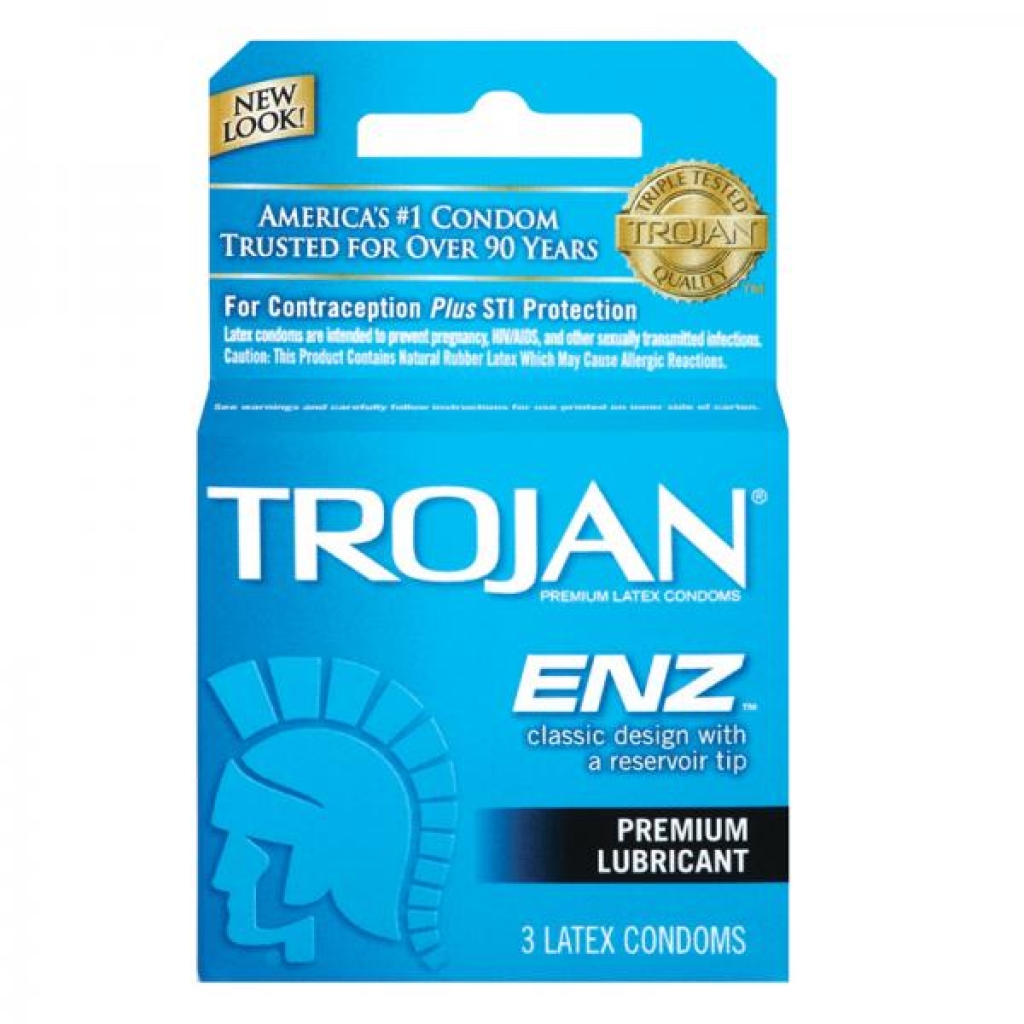 Trojan ENZ Lubricated Condoms 3 Pack - Paradise Marketing