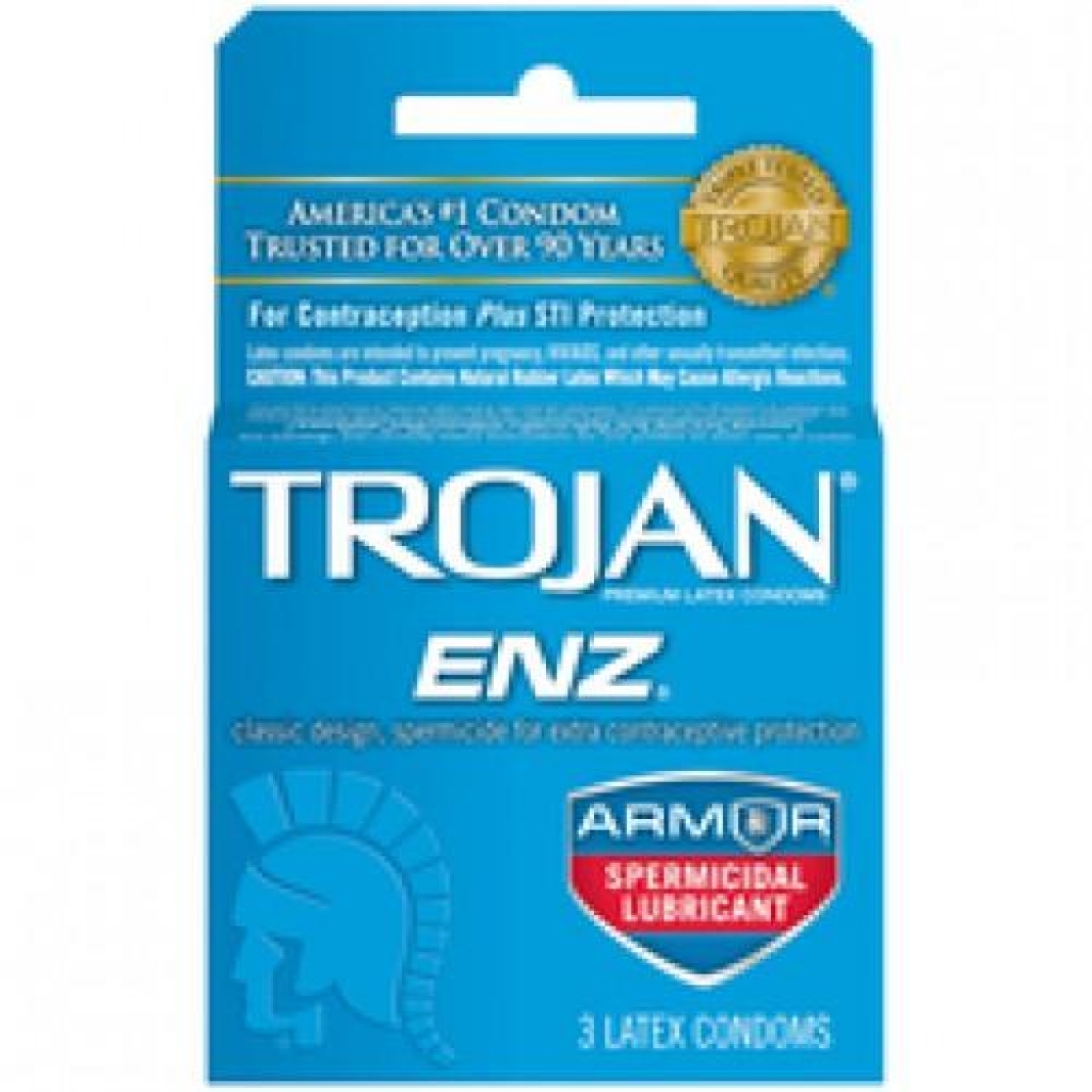 Trojan Condom Enz With Spermicidal Lubricant 3 Pack - Paradise Marketing