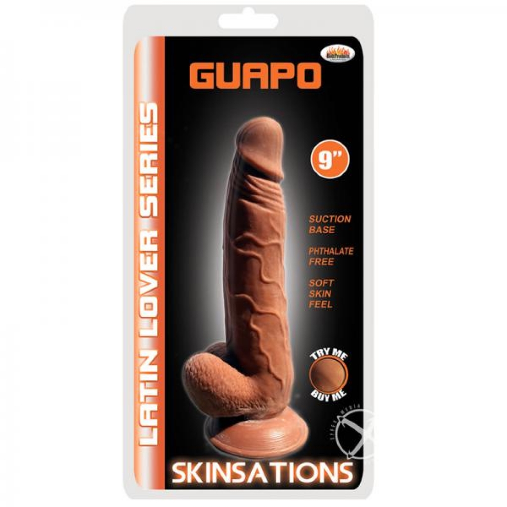 Latin Lover Guapo 9 Inches Dildo - Brown - Hott Products