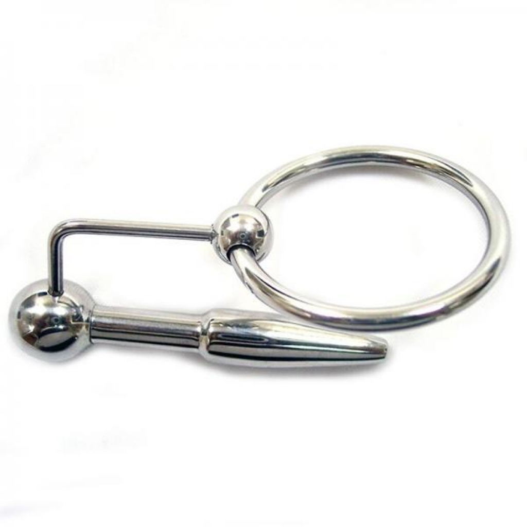 Stainless Steel Urethral Probe & Cock Ring - Rouge Garments