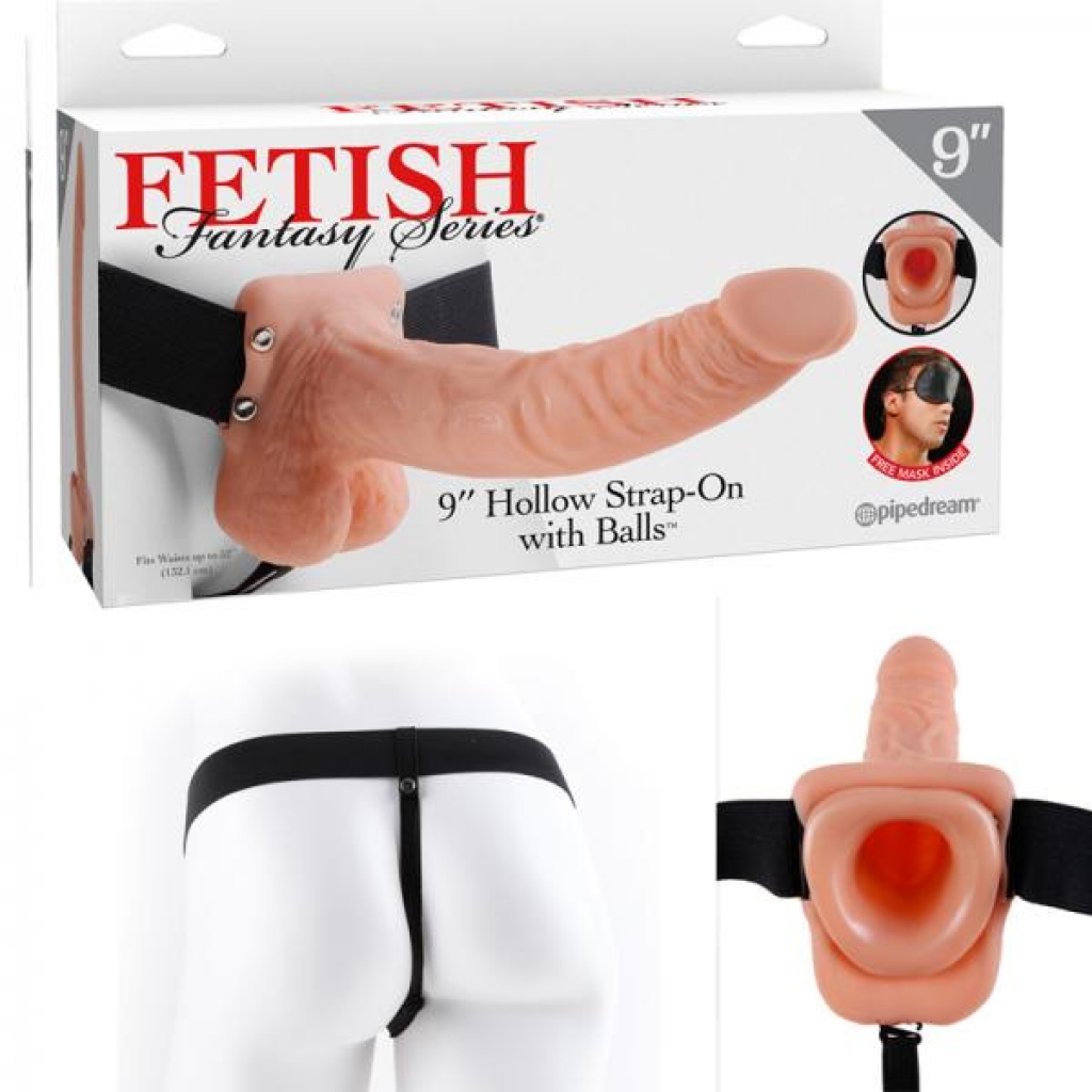 Fetish Fantasy 9in Hollow Strap-on With Balls Flesh - Pipedream