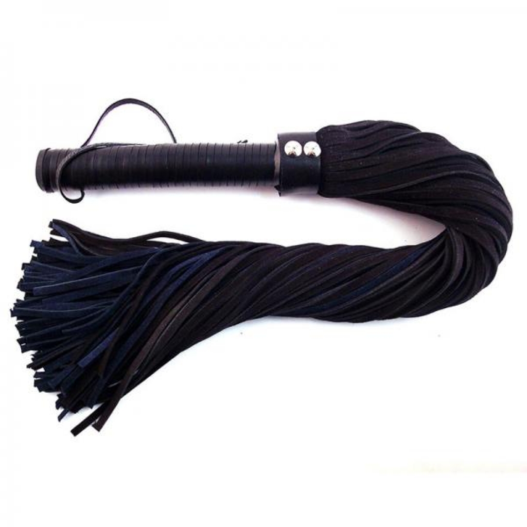 Rouge Flogger Suede Leather Handle Black Blue - Rouge Garments