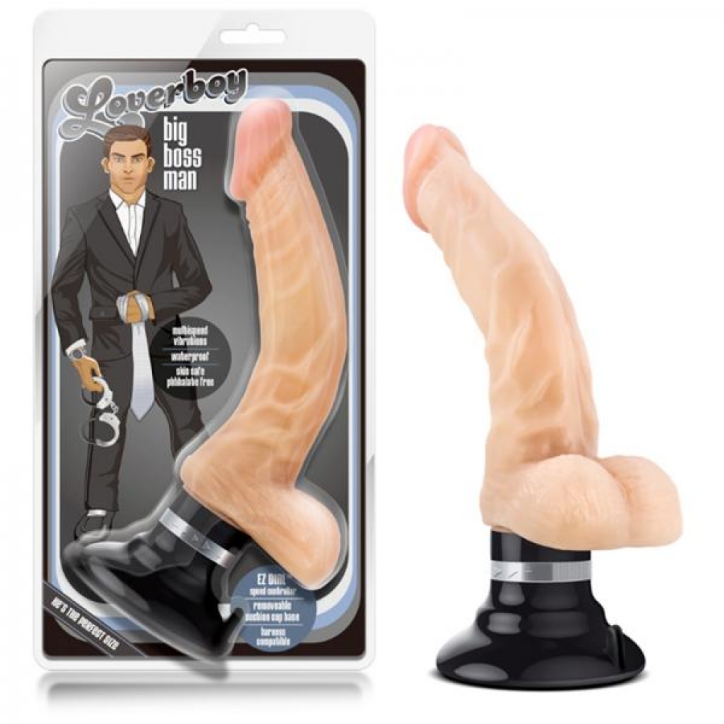 Loverboy The Boss Man Beige Vibrating Dildo - Blush