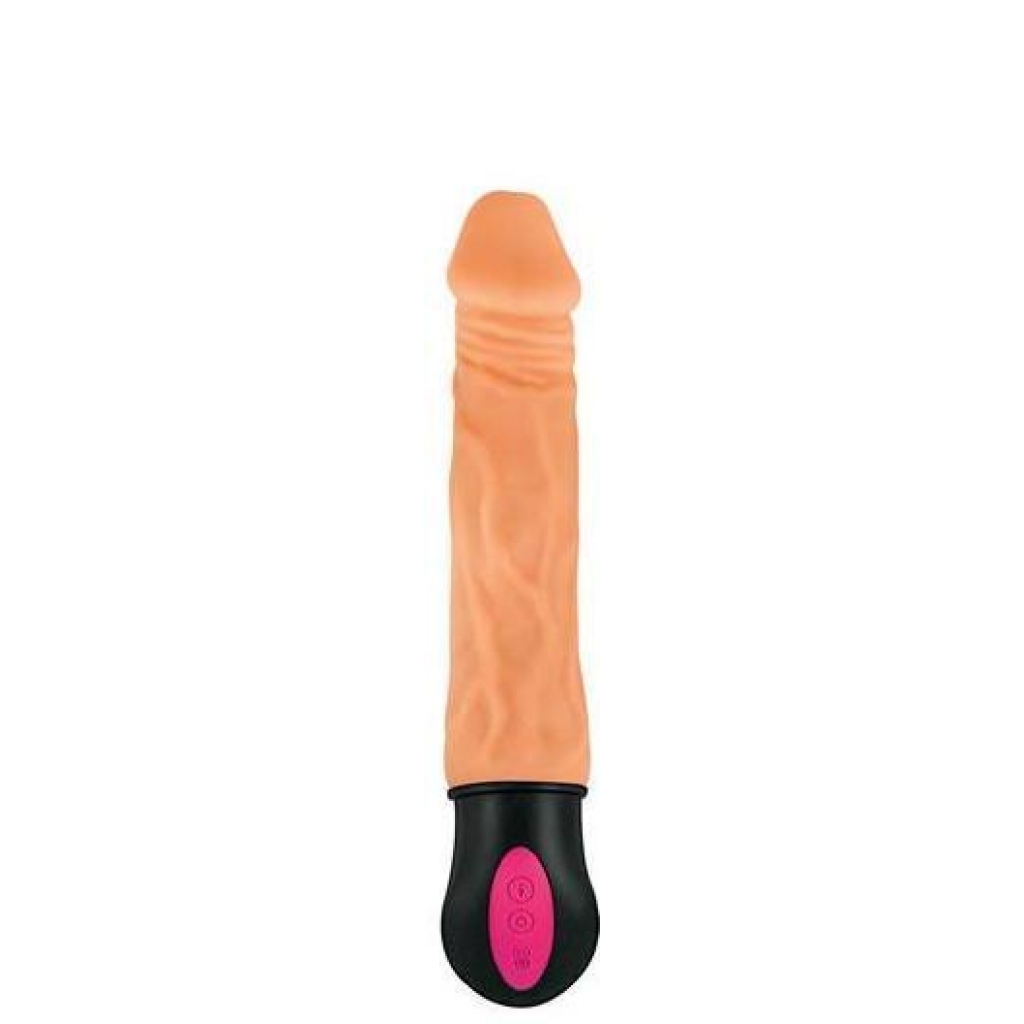 Natural Realskin Hot Cock #1 - 7 Inch Vibrating Dildo - Beige