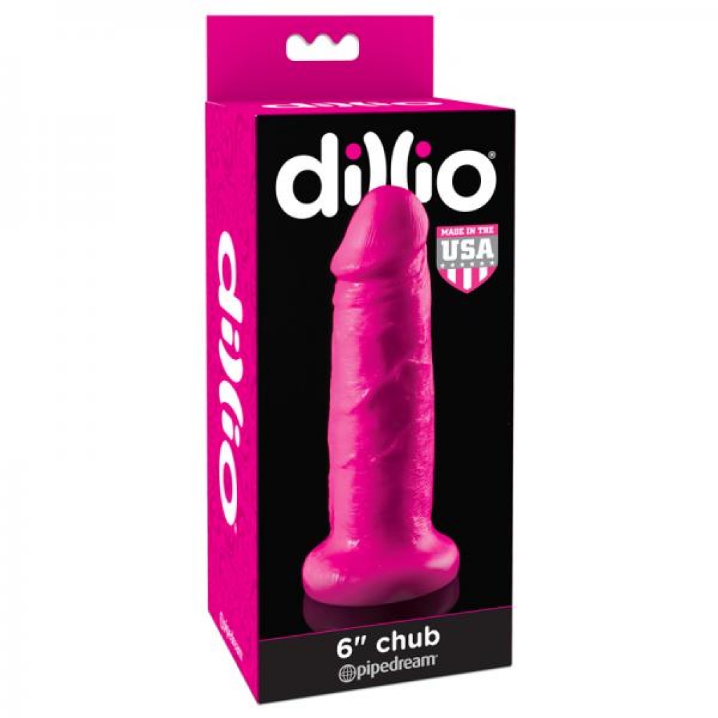 Dillio 6-Inch Chub Dildo in Pink - Strap-On Compatible