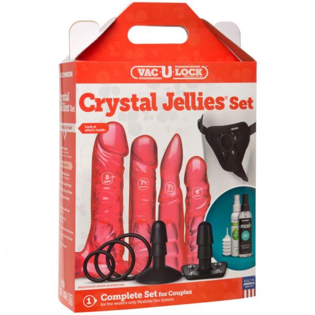 Vac-U-Lock Crystal Jellies Set - Pink - Doc Johnson