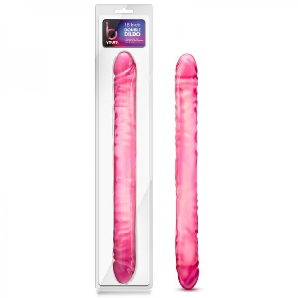 B Yours - 18in Double Dildo - Pink - Blush