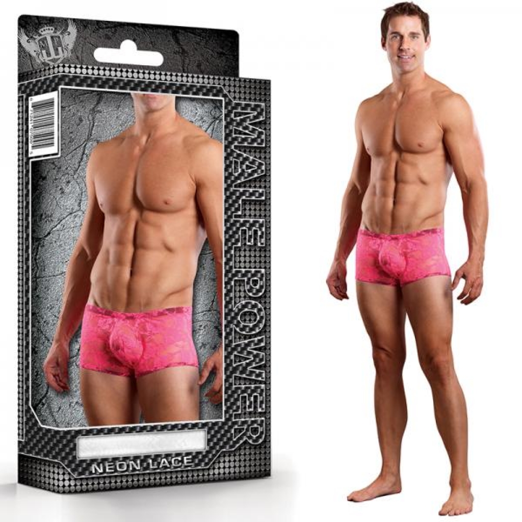 Mini Short Neon Lace Hot Pink in Medium