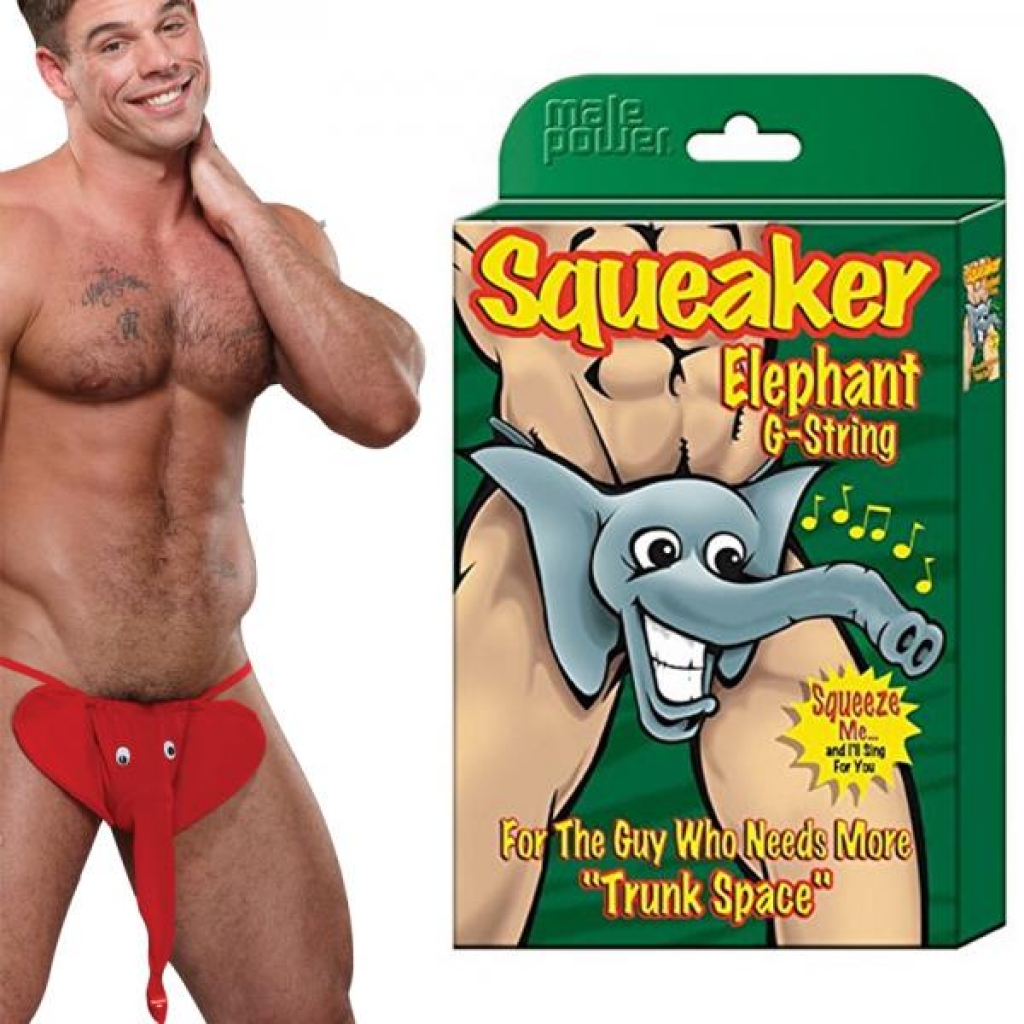 Squeaker Elephant G-string Red: Fun and Flirty Wear!