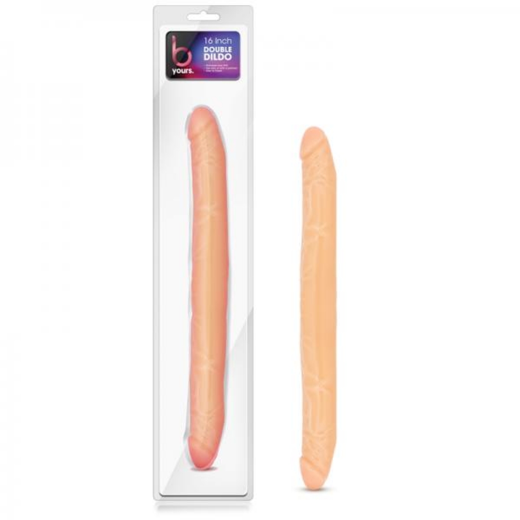 B Yours - 16-Inch Realistic Double Dildo - Beige