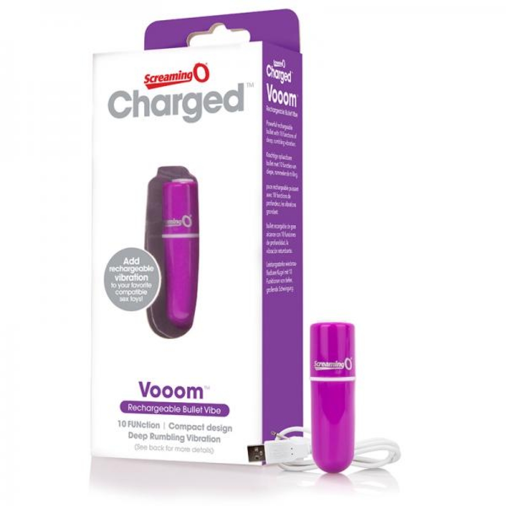 Screaming O Charged Vooom Rechargeable Bullet Vibe - Purple Bliss