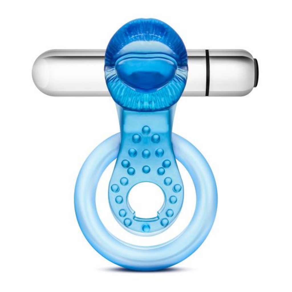 Stay Hard 10 Function Vibrating Tongue Ring Blue - Blush