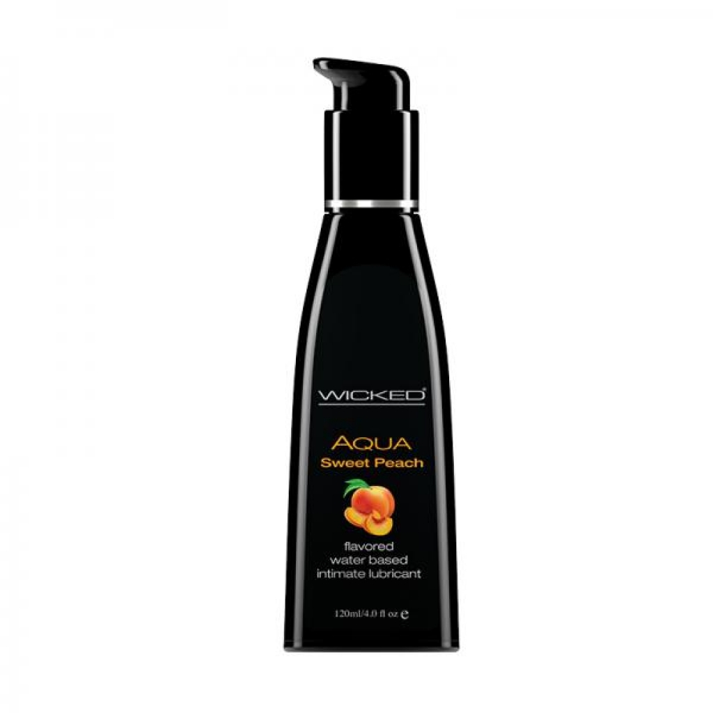 Wicked Aqua Sweet Peach Flavored Lubricant 4oz - Wicked