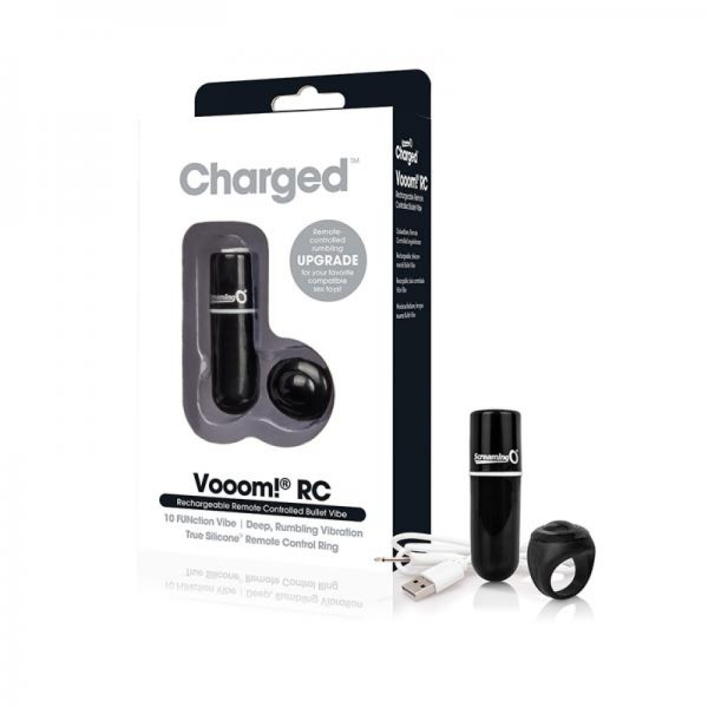 Screaming O Charged Vooom Remote Control Bullet - Black - Screaming O