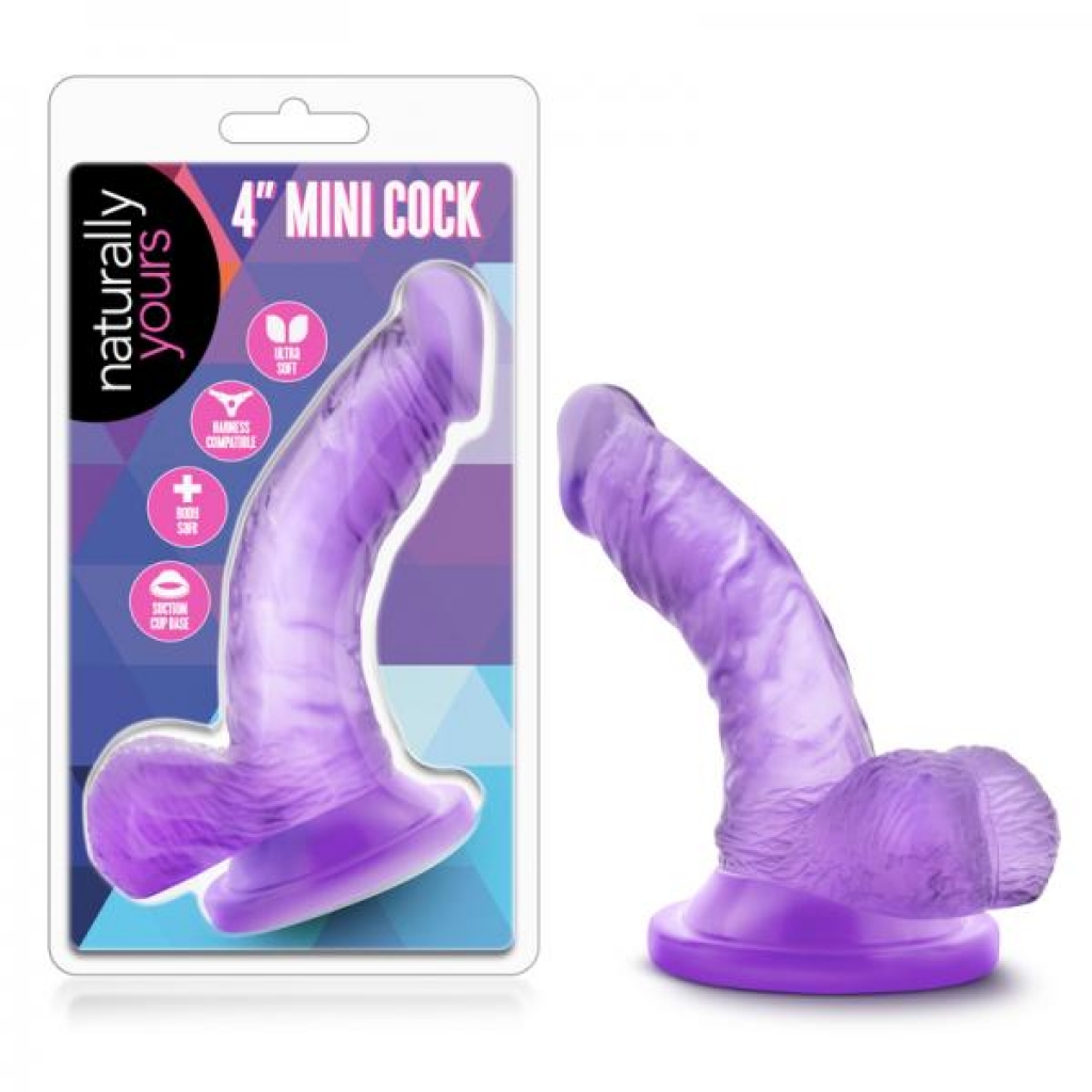 Naturally Yours - 4in Mini Cock - Purple - Blush