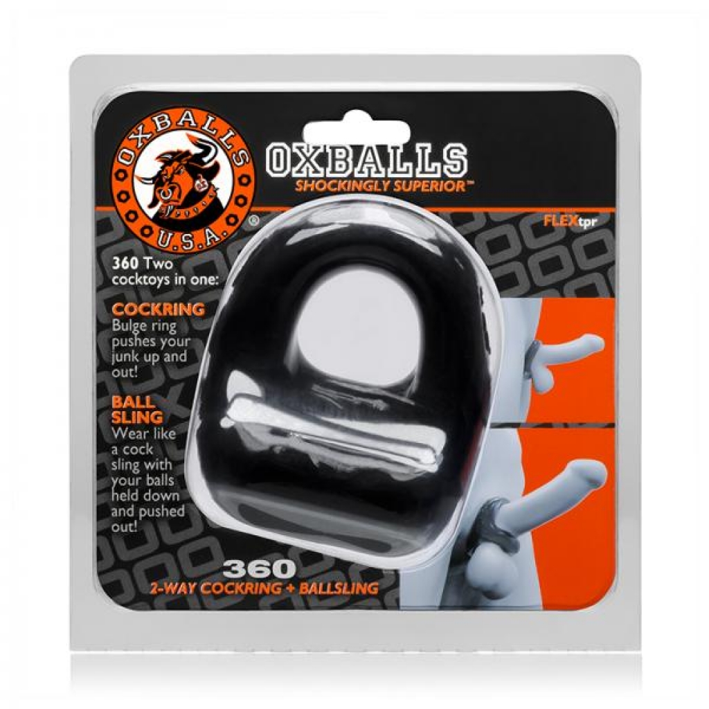 Oxballs 360, Cockring & Ballsling, Black - Oxballs