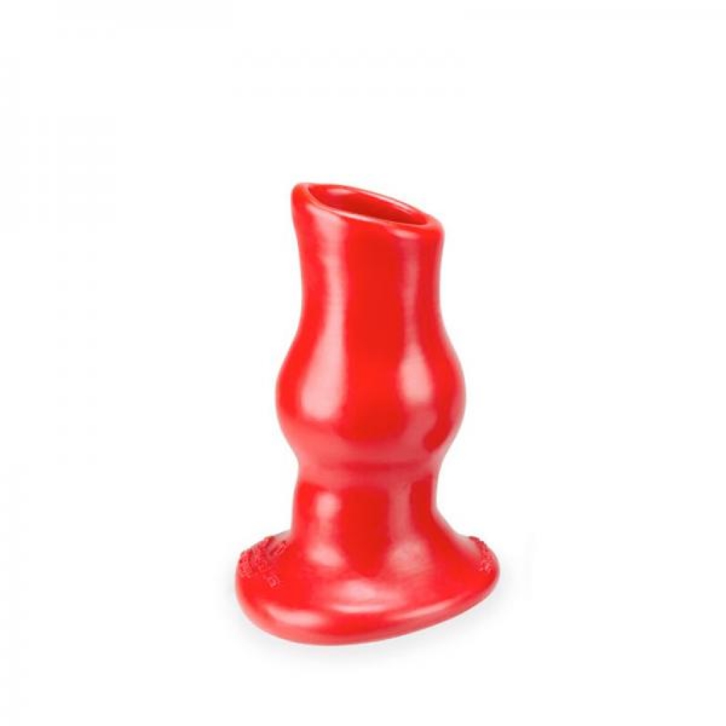 Oxballs Pig Hole Deep-1, Hollow Plug, Small, Red - Oxballs