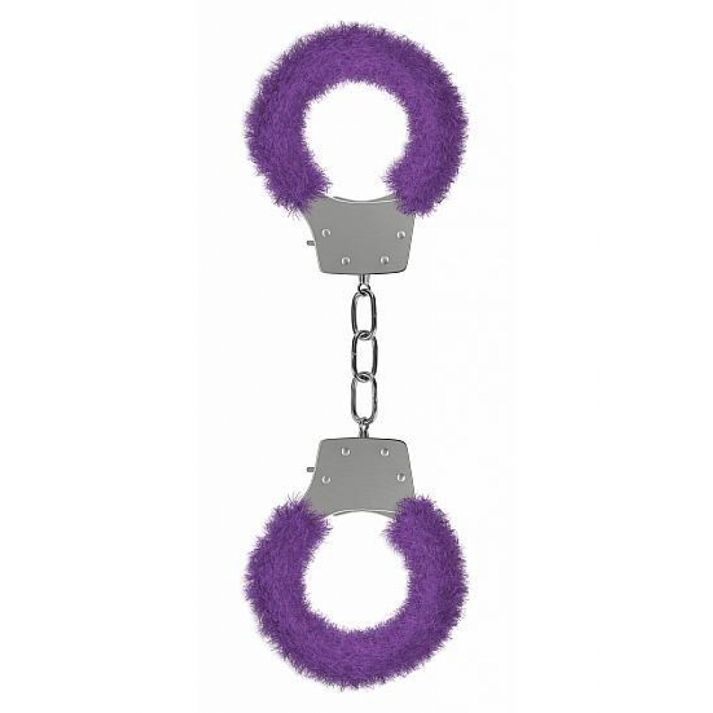 Ouch Pleasure Handcuffs Furry Cuffs Purple - Shots