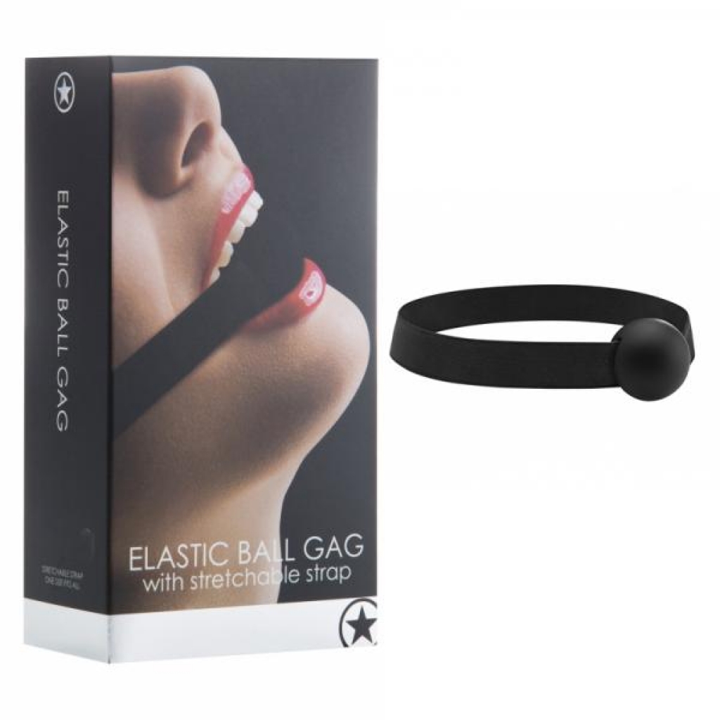 Ouch! Elastic Ball Gag - Black - Shots