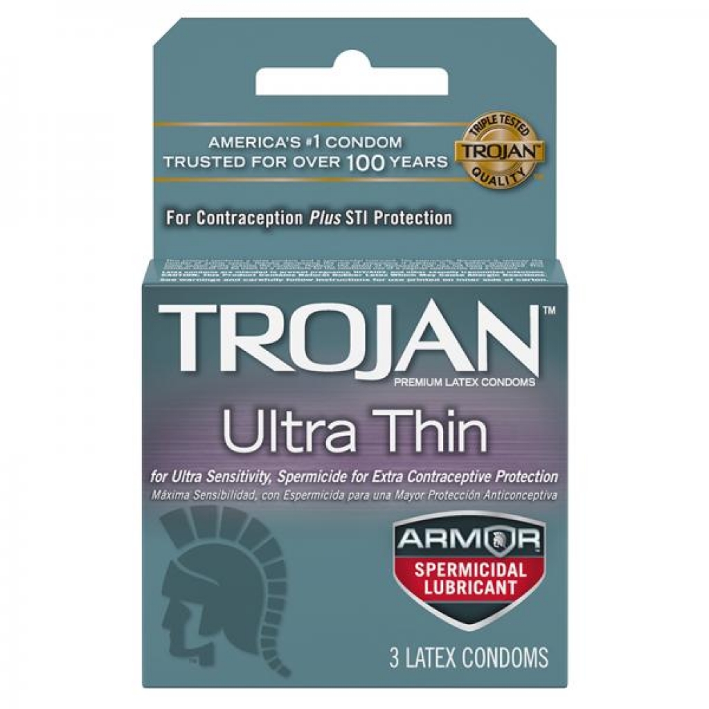 Trojan Ultra Thin Armor (spermicidal) 3pk - Paradise Marketing