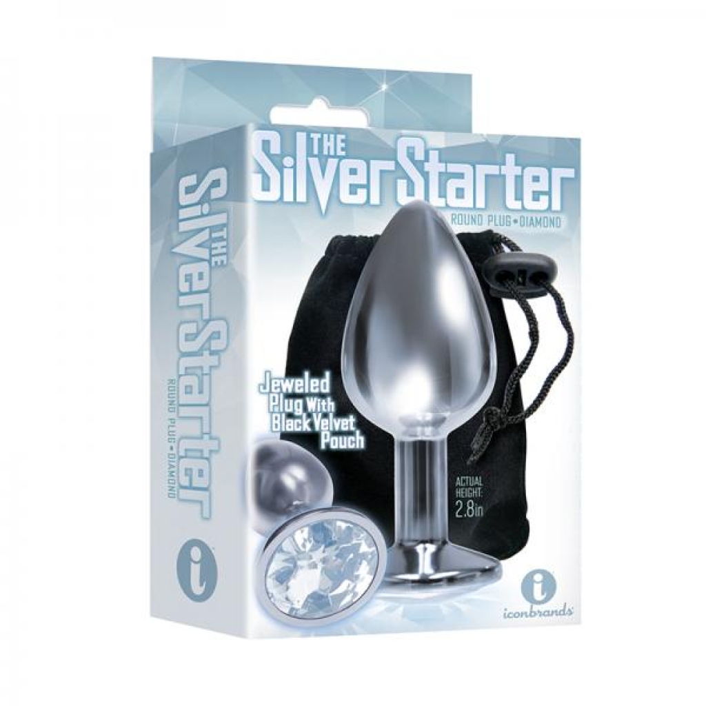 The 9's, The Silver Starter, Bejeweled Stainless Steel Plug, Diamond - Icon Brands