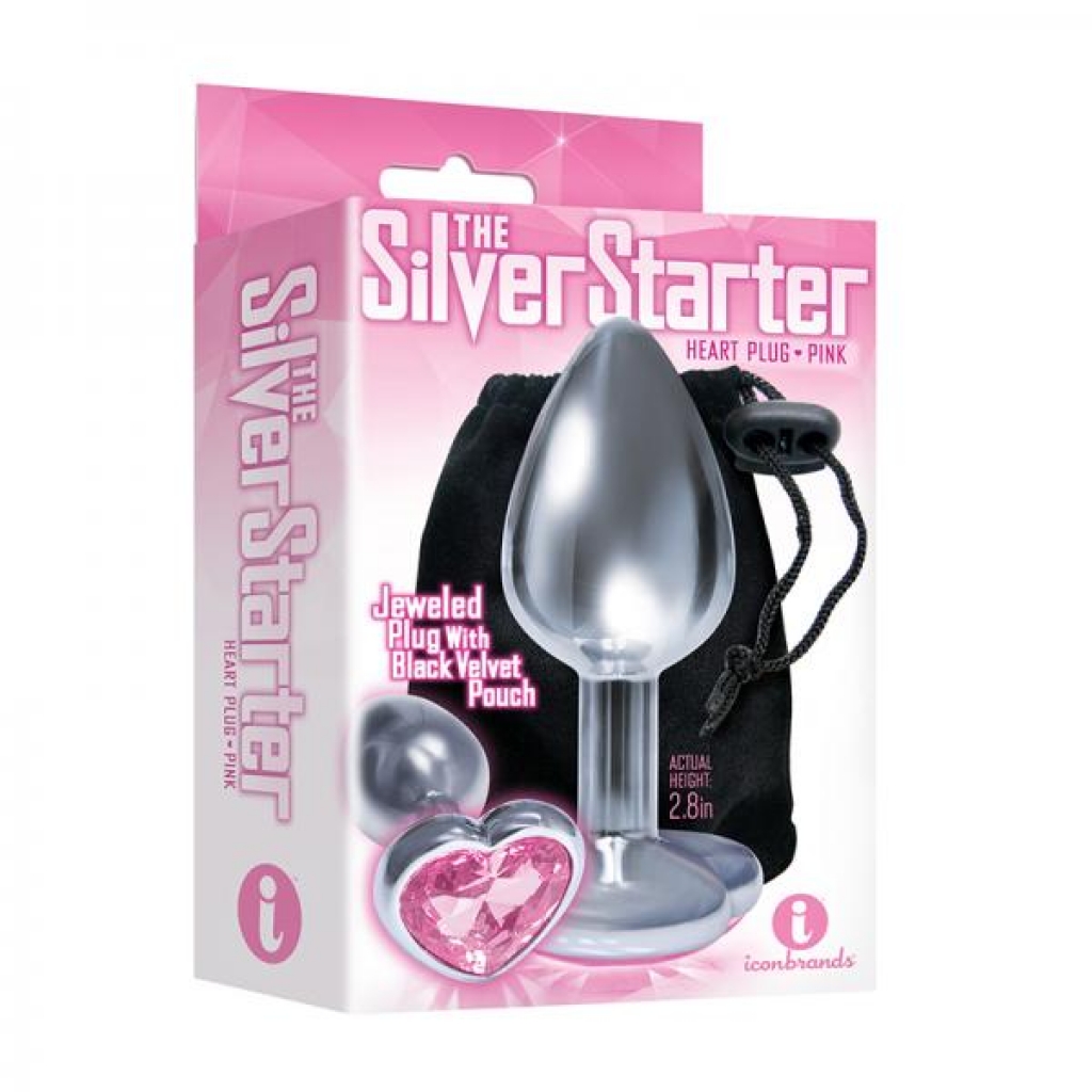 Bejeweled Heart Stainless Steel Plug - Pink