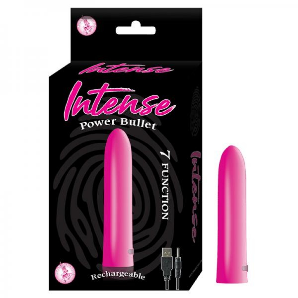 Intense Power Bullet Rechargeable 7 Function Usb Cord Included Waterproof  Pink - Nasstoys