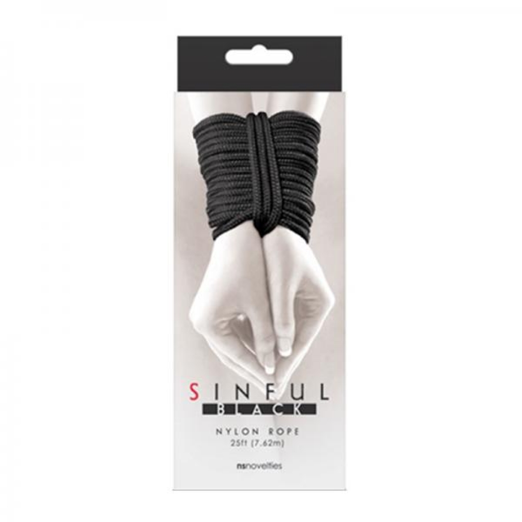 Sinful Nylon Rope 25 Ft Black - Ns Novelties