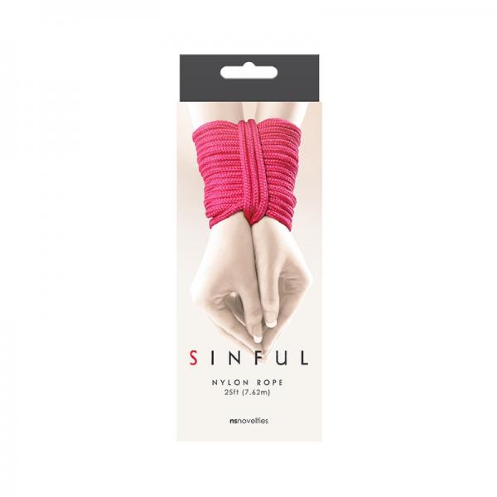 Sinful Nylon Rope 25 Ft Pink - Ns Novelties