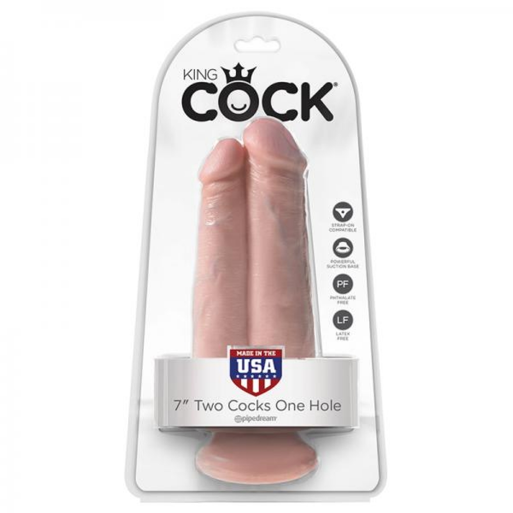 King Cock 7in Dual Cock Dildo - Flesh