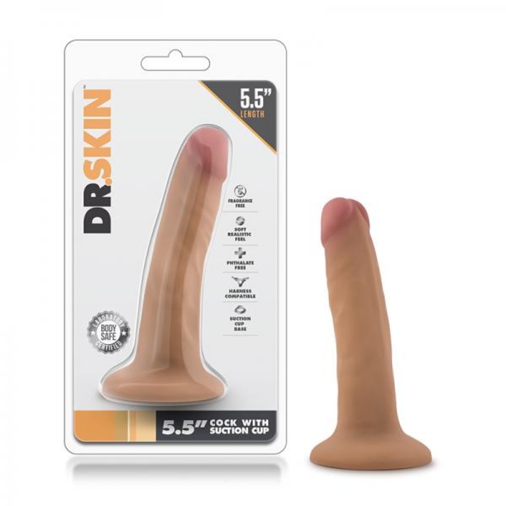 5.5 Inch Cock with Suction Cup - Mocha