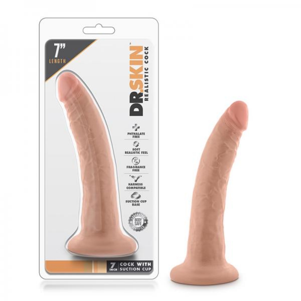 Dr. Skin - 7 Inch Cock With Suction Cup - Vanilla - Blush