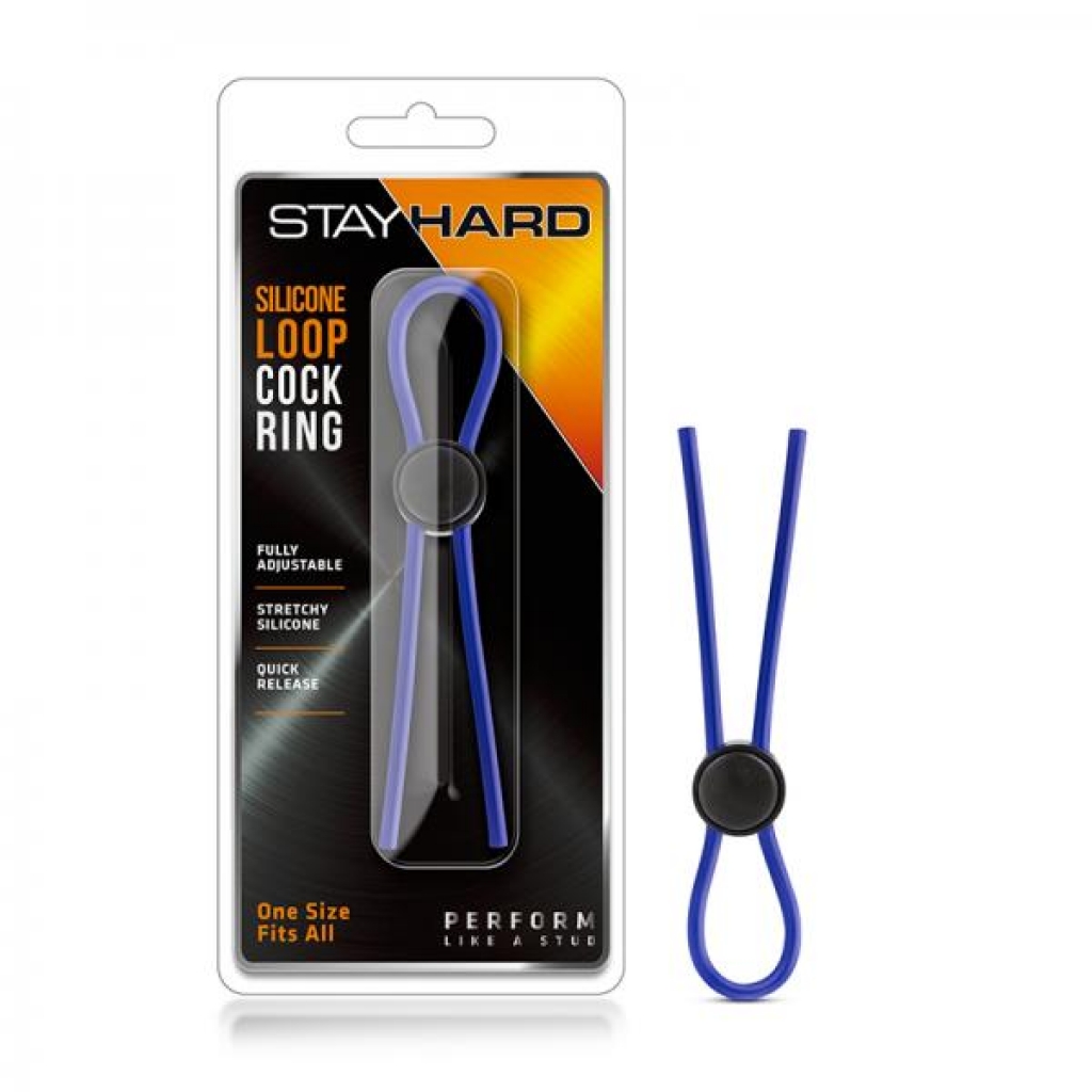 Stay Hard - Silicone Loop Cock Ring - Blue - Blush