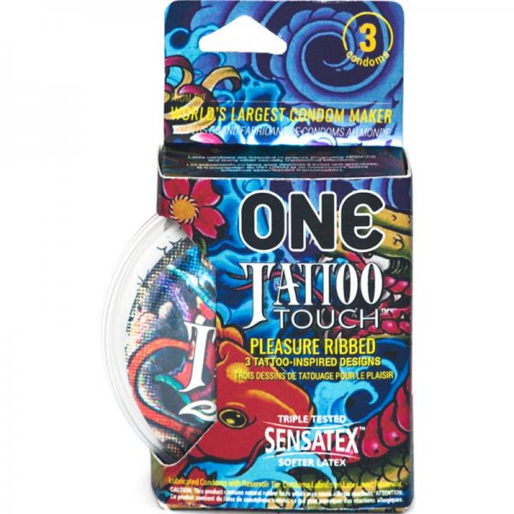 One Tattoo Touch Condom 3pk - Paradise Marketing