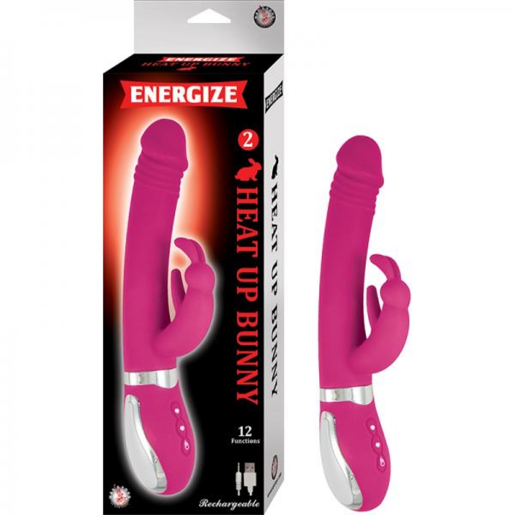 Energize Heat Up Bunny 2 Heating Up To 107 Degrees 12 Function Dual Motor Rechargable Waterproof Pin - Nasstoys