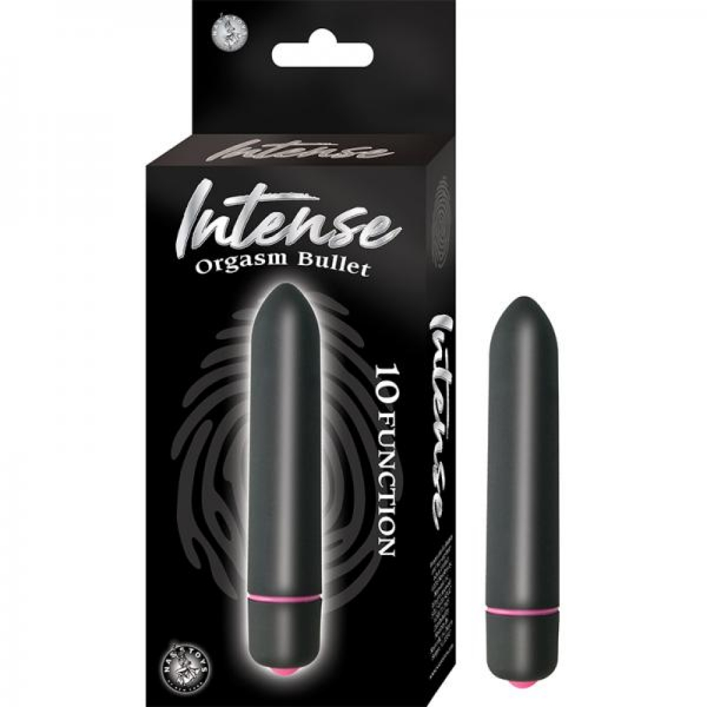 Intense Orgasm Bullet 10 Function Waterproof  Black - Nasstoys