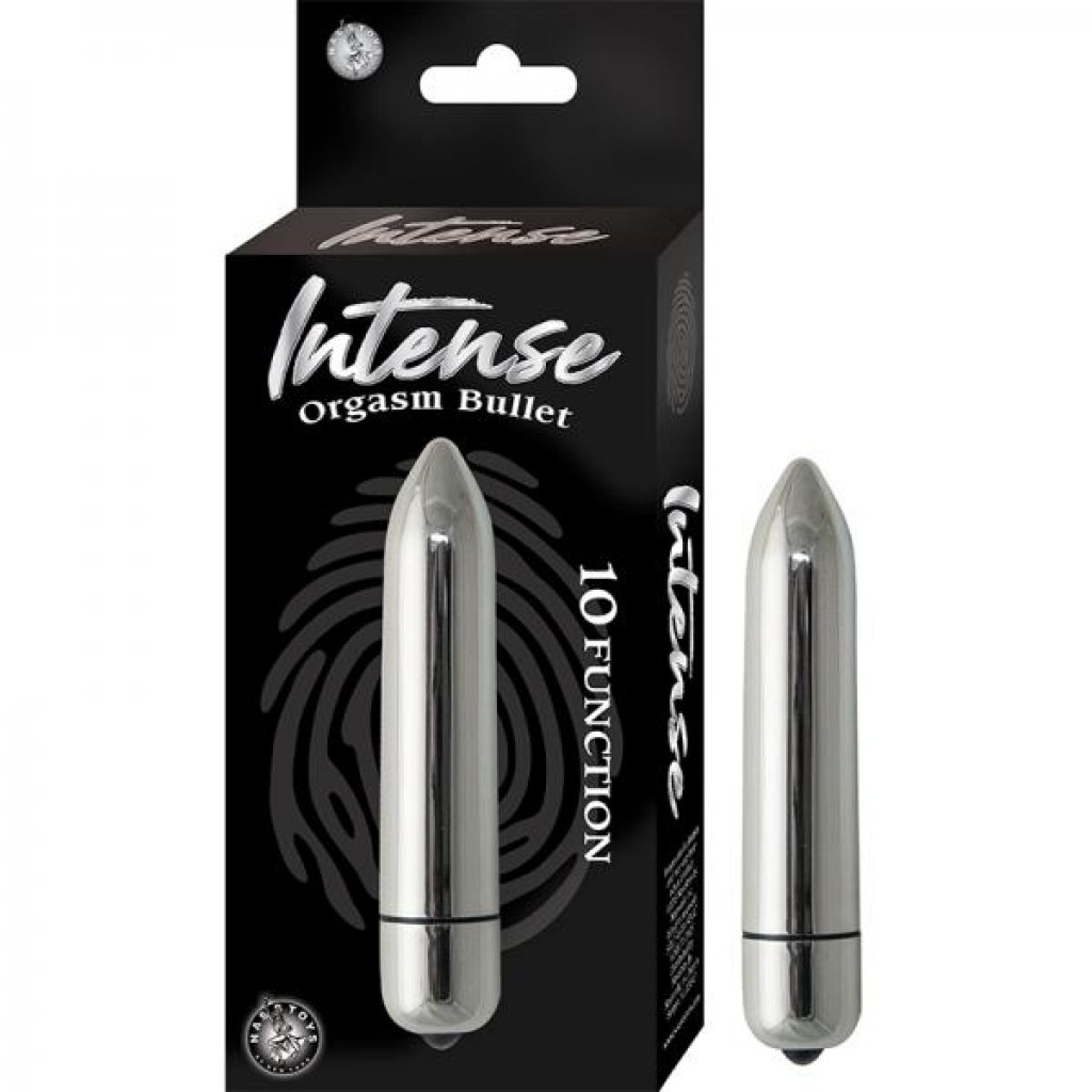 Intense Orgasm Bullet 10 Function Waterproof Silver - Nasstoys