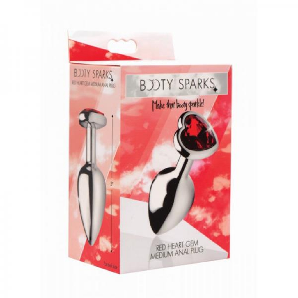 Booty Sparks Red Heart Gem - Medium Anal Plug - Xr Llc