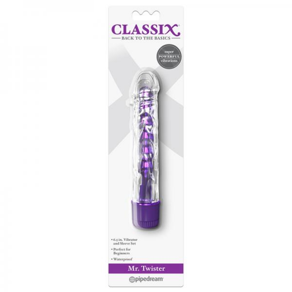 Classix Mr. Twister Metallic Vibe With Tpe Sleeve Purple - Pipedream