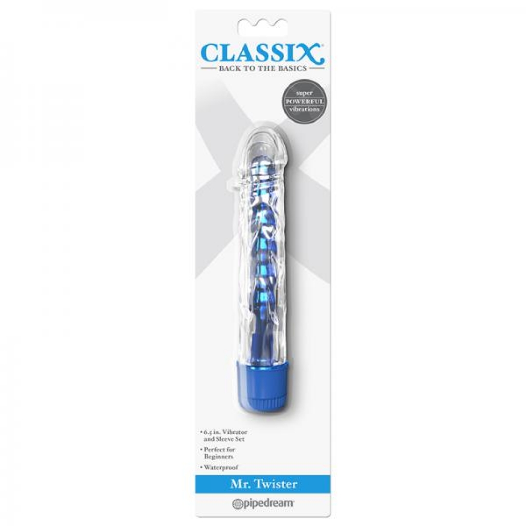 Classix Mr. Twister Metallic Vibe With Tpe Sleeve Blue - Pipedream